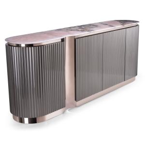 China Luxury Stainless Steel Console Table ODM OEM Marble Top Sideboard factory