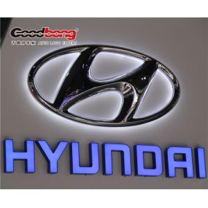 China Custom 3D Acrylic Electroplating Chrome Car Logo on sale
