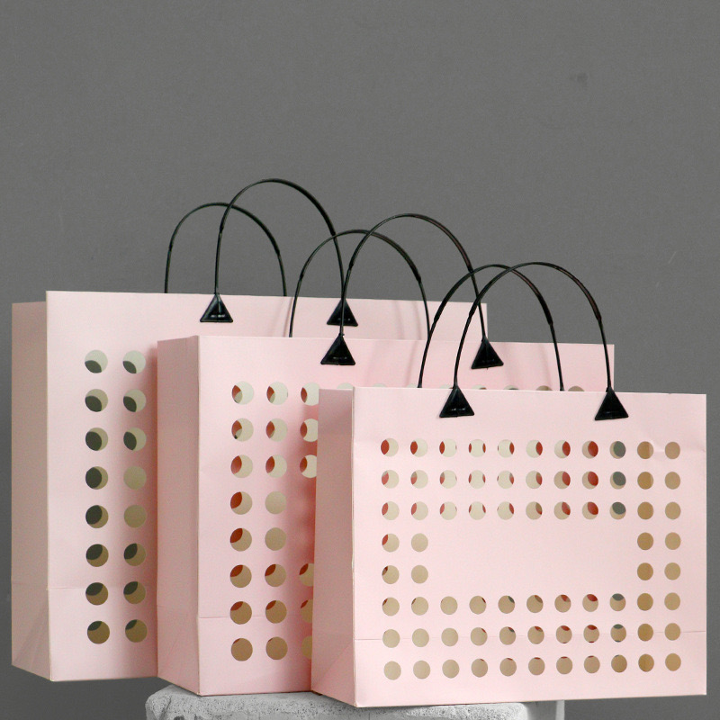Business Shopping Gravure Printing High End Fashion Luxury Heavy Hollow Out Paper Bags