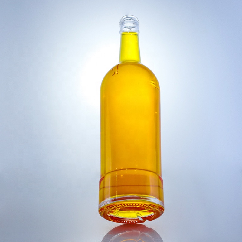 GLASS Collar Round Shaped Empty Glass Bottles 750ml for Tequila Brandy Rum Gin Whisky