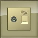 Wall Telephone Socket Rj11 Tempered Glass Frame Multi Color Panel