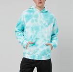 Acid Wash Mens Oversized Pullover Hoodie Custom 100% Cotton Terry Tie Dye