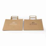 Custom Print Grocery Brown Kraft Bags Bulk With Handle 80gsm