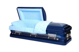 China 18 Gauge Thickness Light Gold Brushed Sapphire Blue Metal Coffin Urn Shape MC10 factory