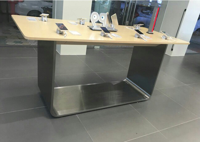 Wooden Mobile Phone Display Cabinet , Cell Phone Display Case Customized Shape