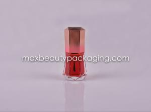 China uv coating metallic gold nail polish cap 14ml nail polish bottle nail polish plastic cosmetic packaging flat brush factory