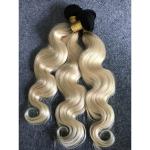 Long Russian Ombre Human Hair Extensions Body Wave With Ear to Ear 13"x4" Lace