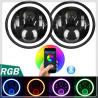 Buy cheap Bluetooth control 7 inch rgb halo rings jeep wrangler led headlight from wholesalers