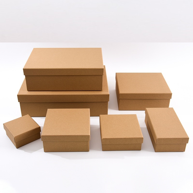 Custom Logo Oem Golden Square Stickers Blank Cardboard Kraft Gift Packaging Paper Boxes