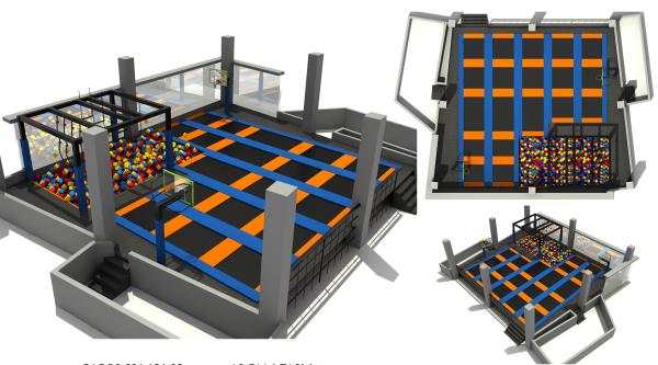 271M2 Fashion Design Middle Size Multifunction Indoor Trampoline Park Guaranteed