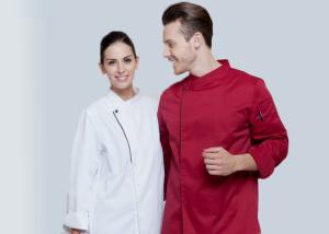 China Long Sleeve Western Style Hotel Chef Uniform White Colour With Hand Roll Cuffs factory