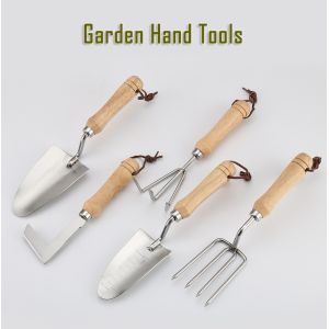 Wooden Handle Stainless Steel Garden Hand Tools Five Piece Set