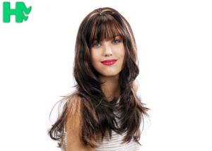 China Attractive Layered Mixed Color Long Full Bang Women's Synthetic Hair Wigs factory