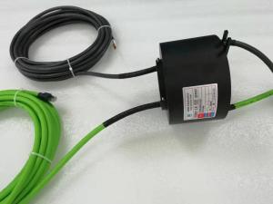 China 1000M Ethernet Slip Ring 38.1mm Through Bore Size 10m Cable Length For Amusement factory