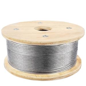 China 16Mm Galvanized Steel Grade Stainless Steel Cable 1 x 19 Strands Construction 500FT for Deck Cable Railing Installation factory