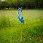 Custom Metal Crane Lawn Ornaments Outdoor Metal Bird Figurines