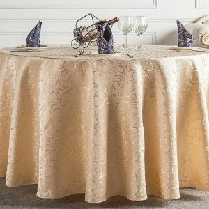 Polyester Hotel Table Cloth Customized With Jacquard Design 70cm Fall