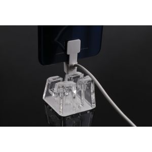 COMER anti-theft gripper lock alarm security stand holder with type c lightning