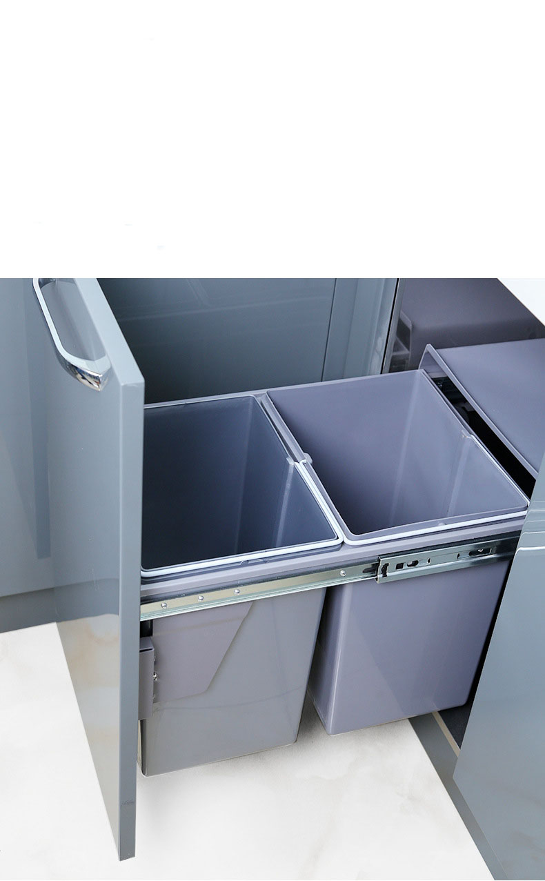 Pull Out Cabinet Rectangle Kitchen Waste Compost Bin Under Sink Waste Bin
