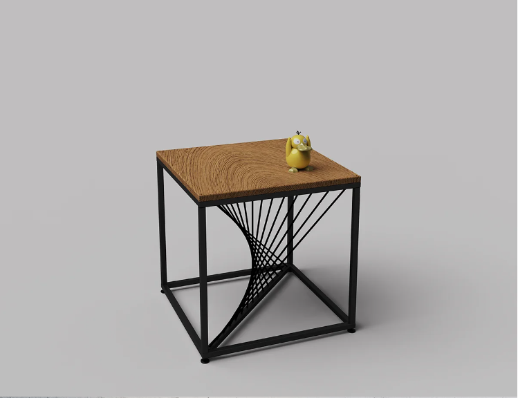 Mail Packing Adjustable Height Metal Leg Wood Top End Table for Modern Home Furniture