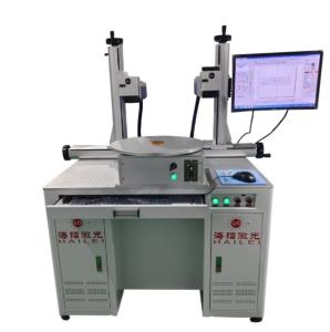 China 20W 30W 50W 100W Fiber Marking Laser Double Head Fiber Optic Marker factory
