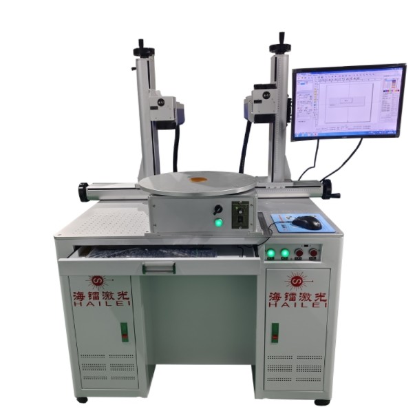 20W 30W 50W 100W Fiber Marking Laser Double Head Fiber Optic Marker