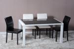 Modern Dining Room Furniture,White/Black Glossy Dining Table