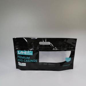 China CPP 140um 290x550mm Food Packaging Pouches , Black Stand Up Pouch With Window on sale