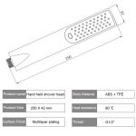 250mm*42mm ABS Chrome Handheld Shower Head