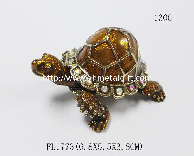 Turtle animal wholesale baby turtle trinket boxes Turtle Enameled Trinket Boxes Box