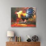 Decorative Palette Knife Animal Oil Painting Hand Painted Cock Canvas Art