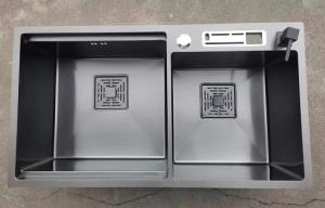 China Shallow Stainless Steel Single Bowl Sink Stepped 304 Kitchen Double Trough High And Low Basin factory