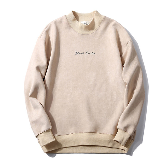 100% cotton Graphic Print Suede Plain Crew Neck Sweatshirt