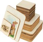 Thin Unfinished Wooden Squares for Wood Burning Painting Staining Engraving