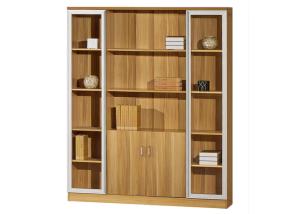 China 2.0m Height Wooden Office File Cabinets Two Glass Door Design Closing Quietly factory