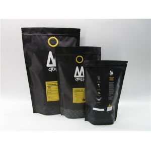 Matt Flat bottom aluminum foil 500g coffee bag with zipper and air valve