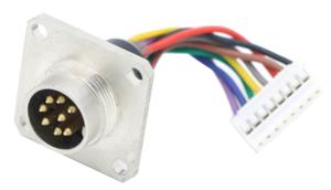 China Flange DIN 8Pin AISG Connector Cable Panel Mounted M16 Cable Assembly With JST Connector factory