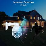 YGHT 5MP 4X Zoom Metal PTZ Outdoor Security Camera Human/Vehicle Detection 60M