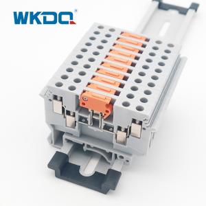 China 16A Din Rail Screw Type Knife Disconnect Terminal Block 4 Conducts 4 Mm² 690V factory