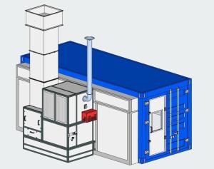 China Mobile Container Spray Booth with Air Inlet and Exhaust Filter for Vehicle Paint Jobs factory