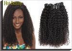 High Density Natural Virgin Human Hair Extensions / Peruvian Kinky Curly Bundles