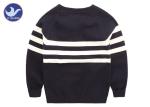 Stripes Reglan Sleeves Boys Knit Pullover Sweater , Boys Cable Knit Jumper Navy
