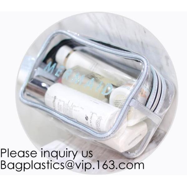 Custom Printing Recycled Soft Pvc Zipper Cosmetic Pouch,Transparent Customer Design PVC Cosmetic Pouch, bagease, bagplas