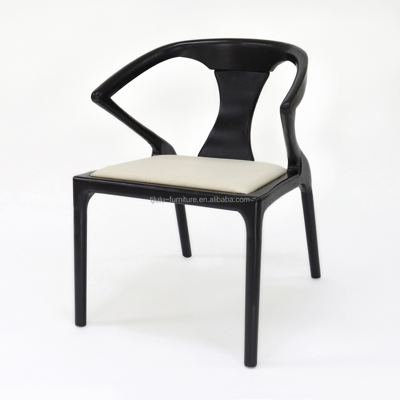 Restaurant Furniture Fabric Upholstered Wooden Dining Chair with Vintage Design