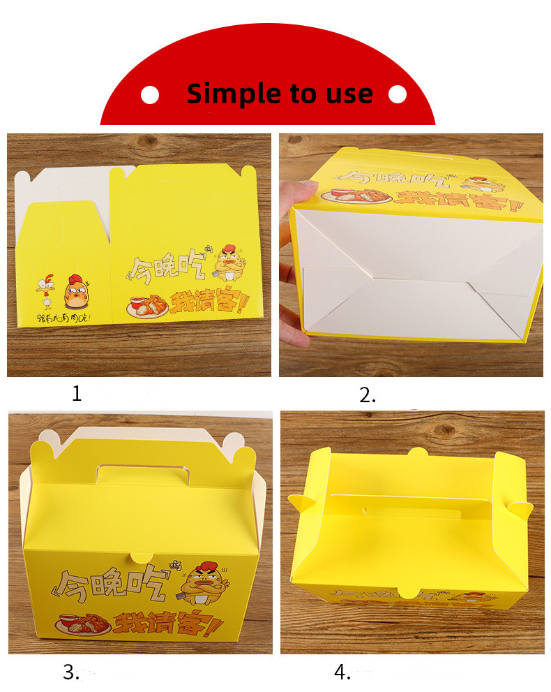 Embossing Paperboard Fried Chicken Containers Packaging Boxes Custom