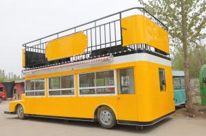 China 4 Heavy-duty Casters and Locking Mechanism Integrated Food Wagon of Two Floors for Benefit factory