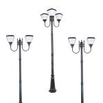 Aluminum IP65 Solar Lighting Villa Street Light Yard Electricity Power Pole LED