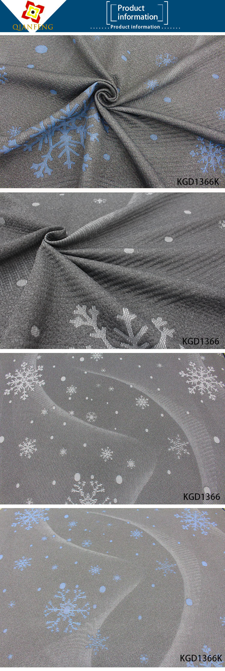 100% polyester fine jacquard knitted mattress fabric snowflake pattern