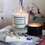 FDA Gift Aluminum Cover Dia 5cm 7.2cm Glass Candle Cup