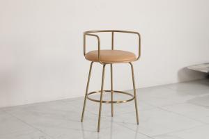 China Stainless Steel Bar Chair With Leather Seat High Backrest factory